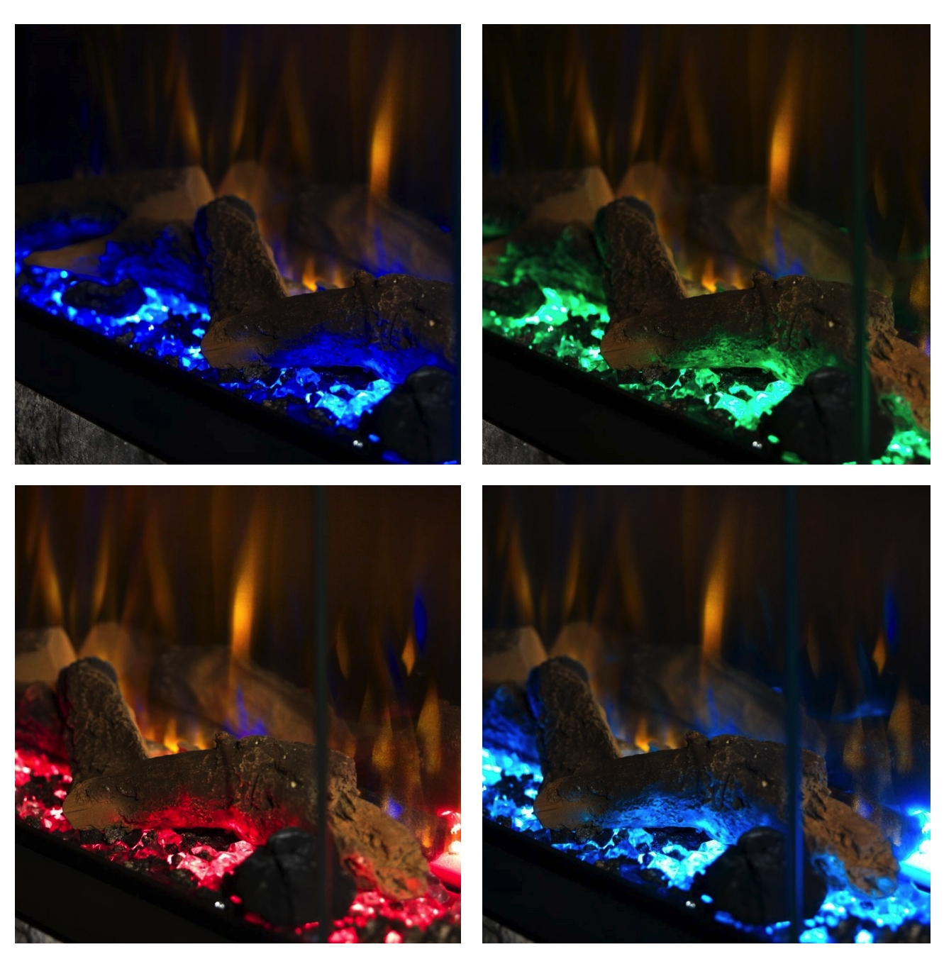 Выбор цвета пламени в электрокамине Dimplex Vivente 150 (VVT150) 